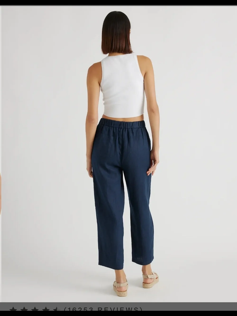 Quince Navy 100% European Linen Trouser Pants
